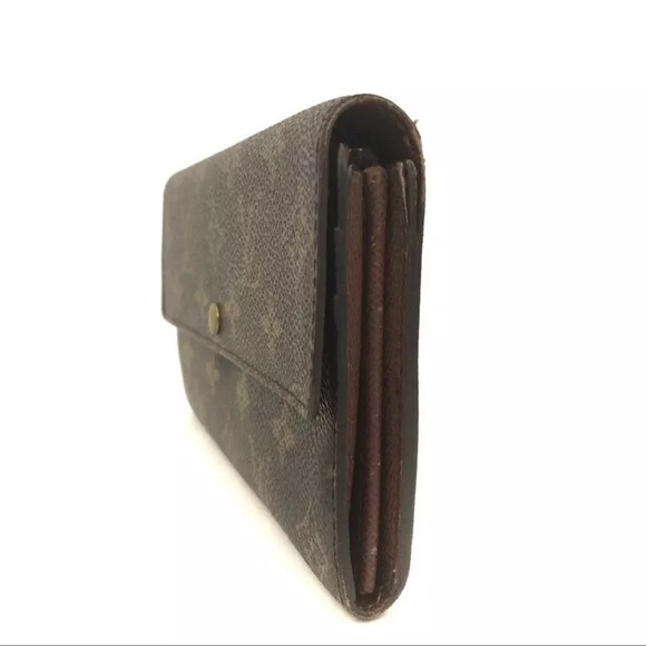 AUTH Louis Vuitton Monogram Portefeiulle Sarah Long Bifold Wallet Brown - Picture 3 of 8